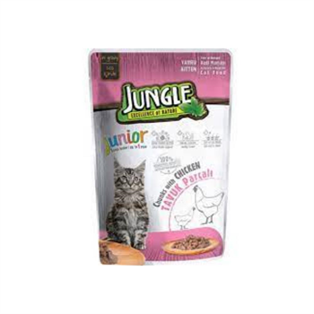 Jungle Kedi Pouch Balıklı Yavru Kedi Yaş Maması 100 Gr 24 Adet