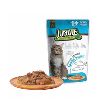 Jungle Kedi Pouch Somonlu Kedi Yaş Maması 100 Gr 24 Adet