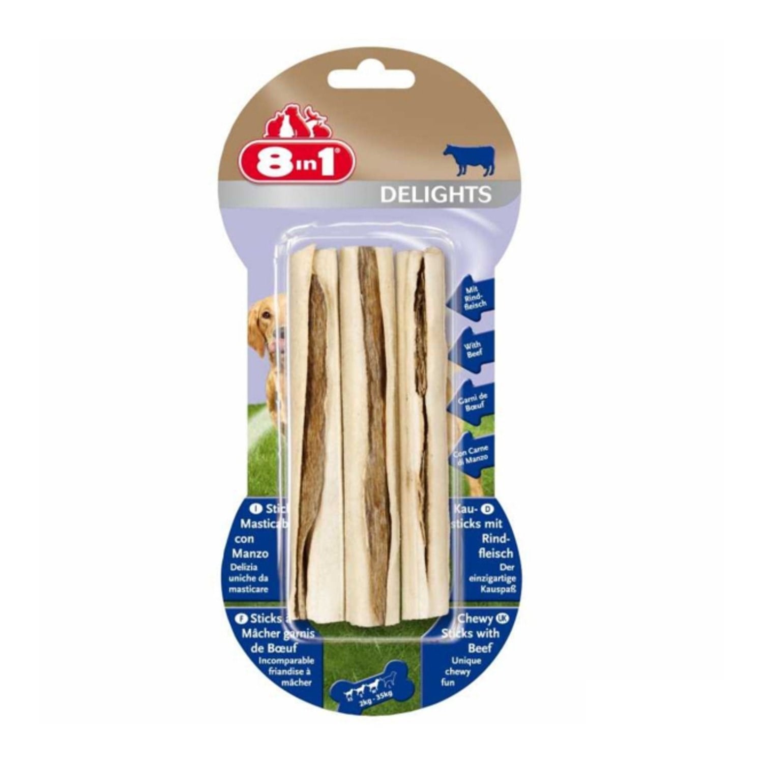 8in1 Delights Sticks Biftekli Çubuk Köpek Ödül Maması 75gr