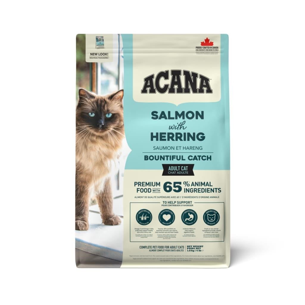 Acana Bountiful Catch Güçlü ve Sağlıklı Kemikler için Balıklı Tahılsız Yetişkin Kedi Maması 4,5 Kg