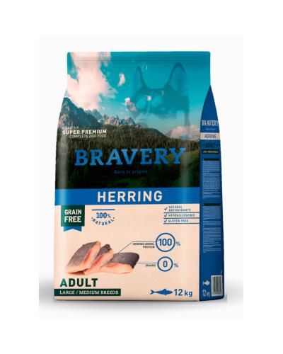 Bravery Tahılsız Ringa Balıklı Yetişkin Büyük/Orta Irk Köpek Maması 12 Kg