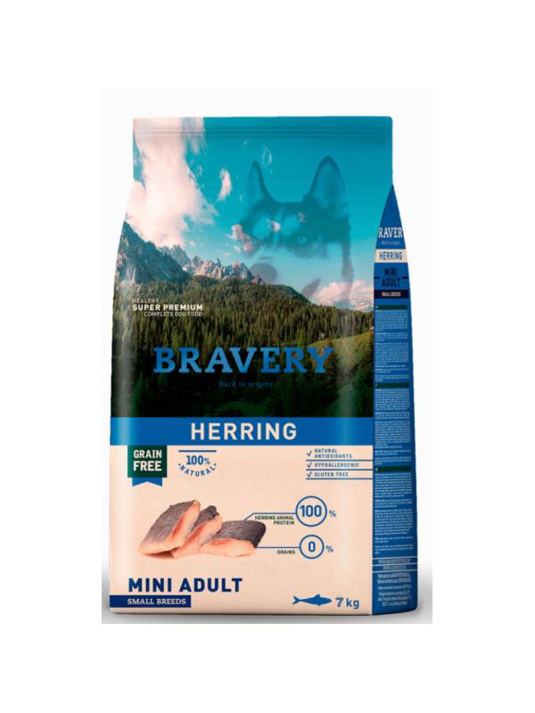 Bravery Tahılsız Ringa Balıklı Yetişkin Küçük Irk Köpek Maması 7 Kg