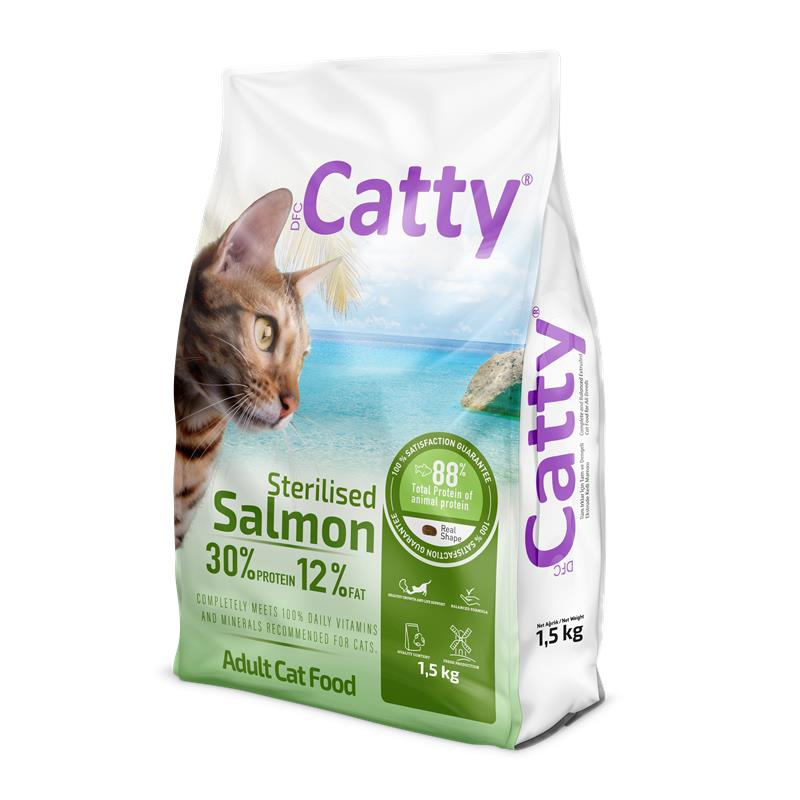 Catty Kısırlaştırılmış Kedi Maması Somonlu 1,5 Kg