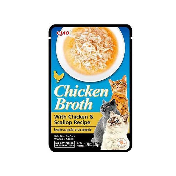 CIAO Broth Tavuk Sulu ve Deniz Taraklı Kedi Çorbası 50 Gr