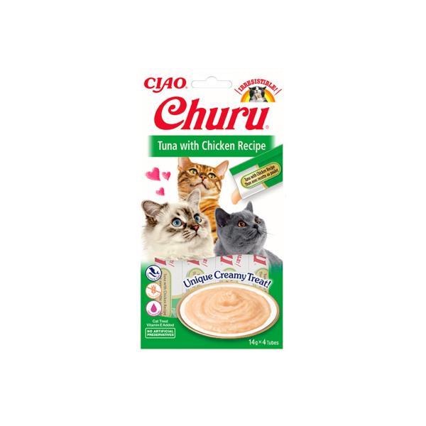 CIAO Churu Cream Ton Balıklı ve Tavuklu Krema Kedi Ödül Maması 14 Gr (4'lü)