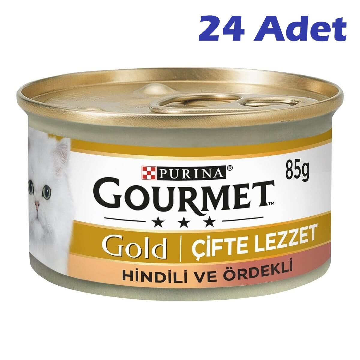 Gourmet Gold Çifte Lezzet Hindi & Ördek Konserve Kedi Maması 85 Gr (24 Adet)