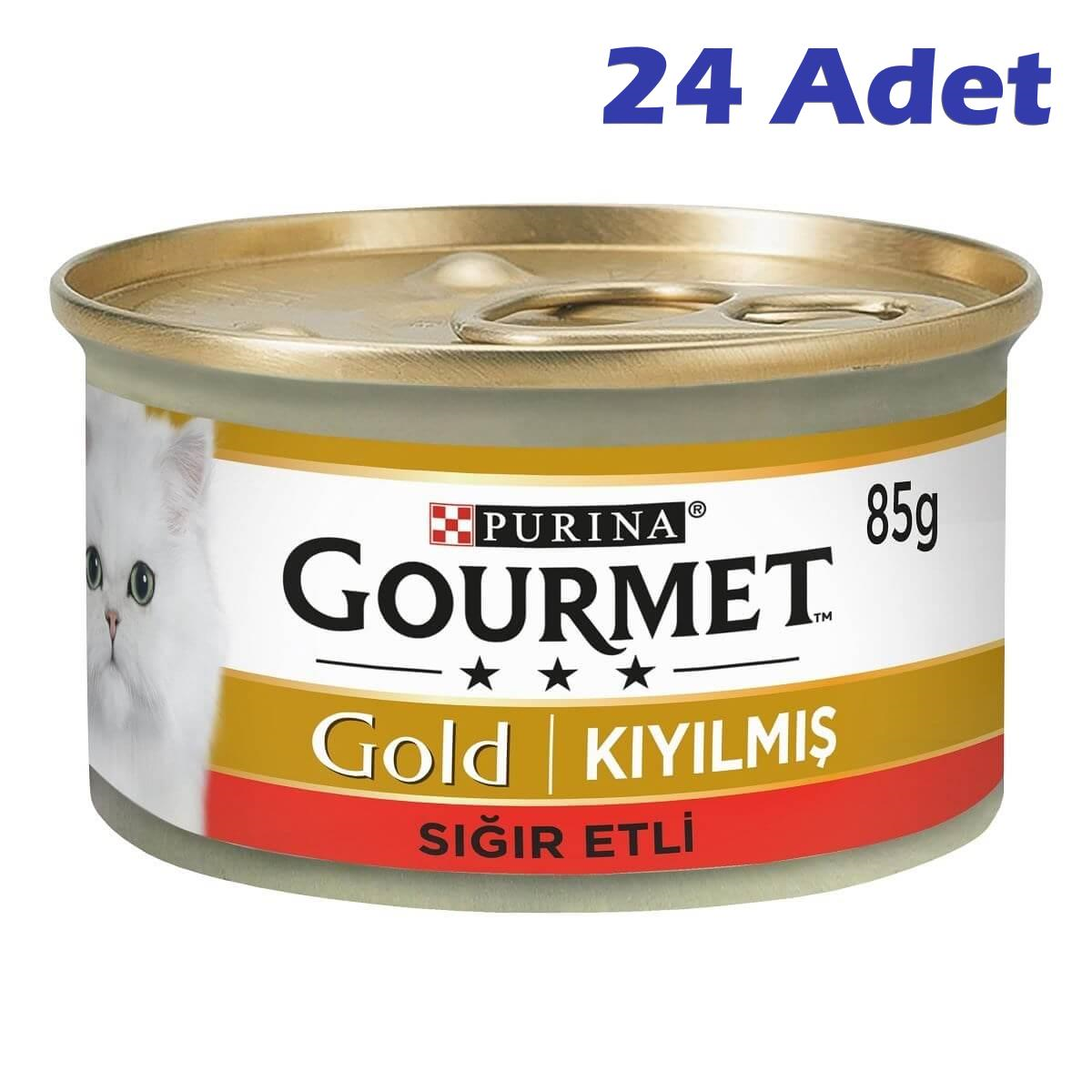 Gourmet Gold Kıyılmış Sığır Etli Konserve Kedi Maması 85 Gr (24 adet)