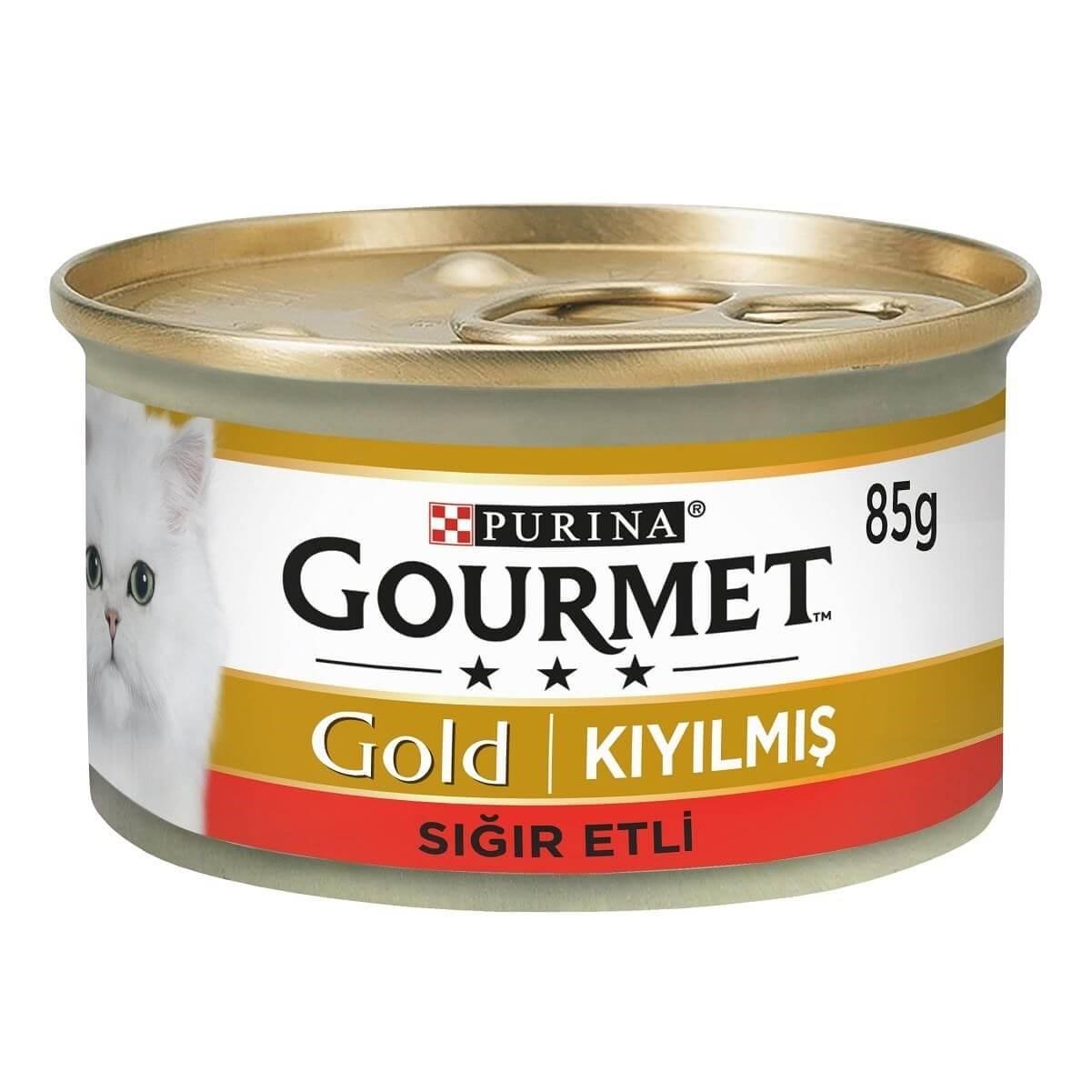 Gourmet Gold Kıyılmış Sığır Etli Konserve Kedi Maması 85 Gr