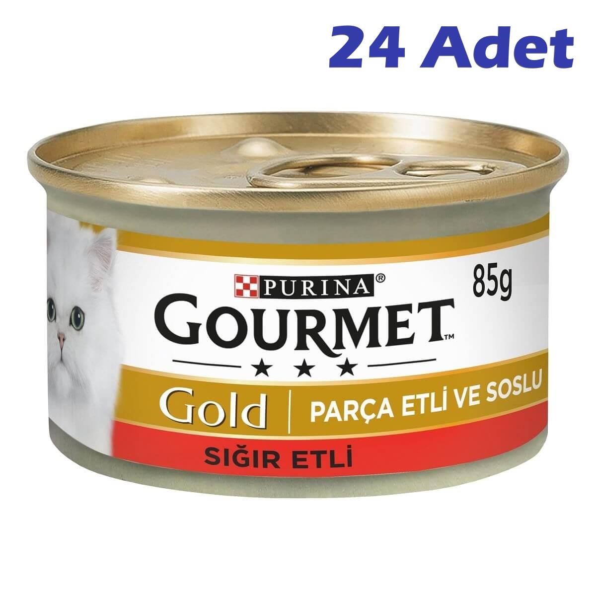 Gourmet Gold Parça Sığır Etli Konserve Kedi Maması 85 Gr (24 Adet)