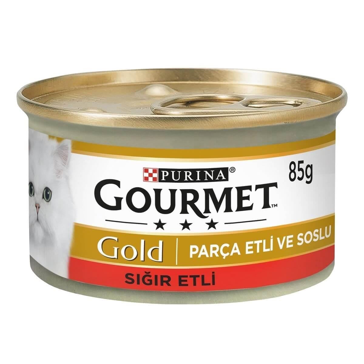 Gourmet Gold Parça Sığır Etli Konserve Kedi Maması 85 Gr