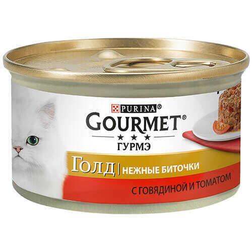 Gourmet Gold Savoury Cake Sığır Etli ve Domatesli Konserve Kedi Maması 85 Gr