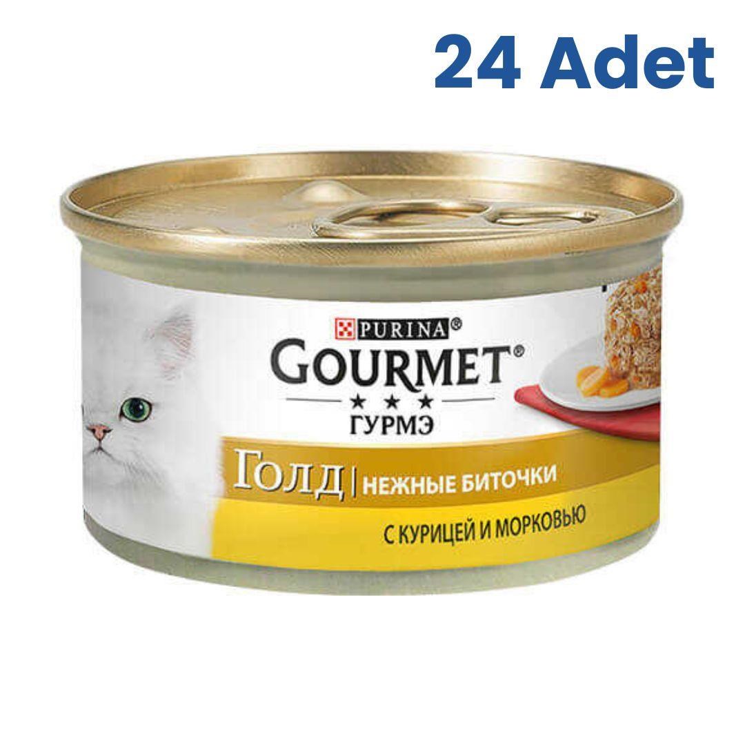 Gourmet Gold Savoury Cake Tavuk ve Havuçlu Konserve Kedi Maması 85 Gr (24 Adet)
