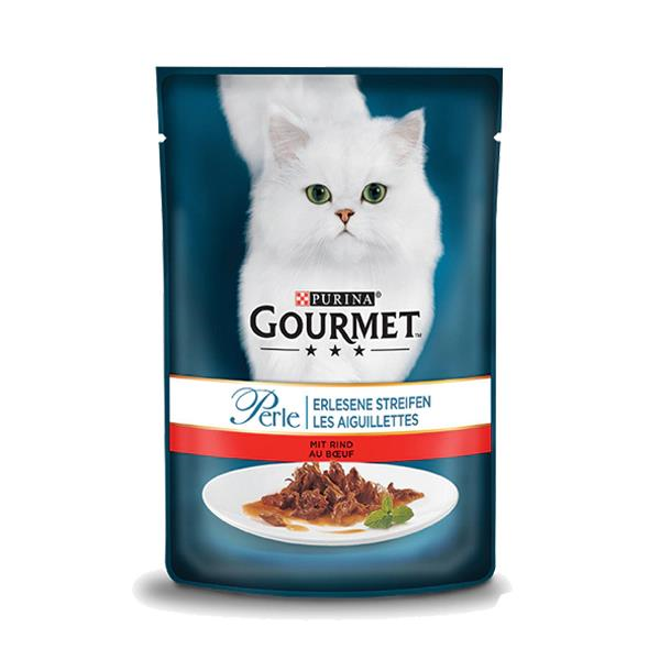 Gourmet Perle Parça Etli Izgara Sığır Etli Yetişkin Kedi Konservesi 85 Gr