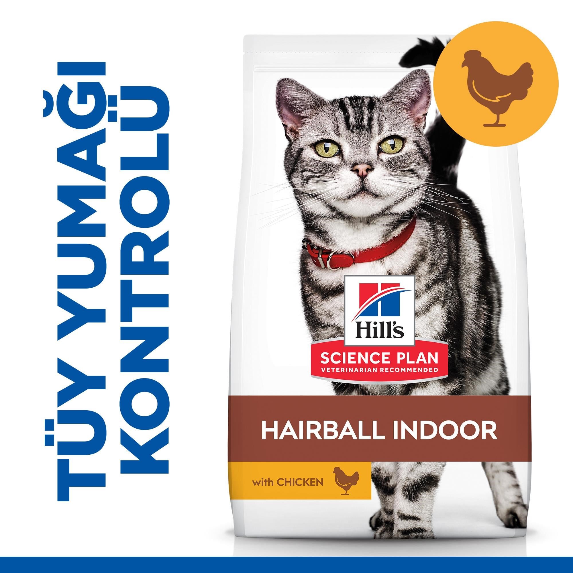 Hill's SCIENCE PLAN Hairball & Indoor Yetişkin Tavuklu Kedi Maması 1,5 Kg