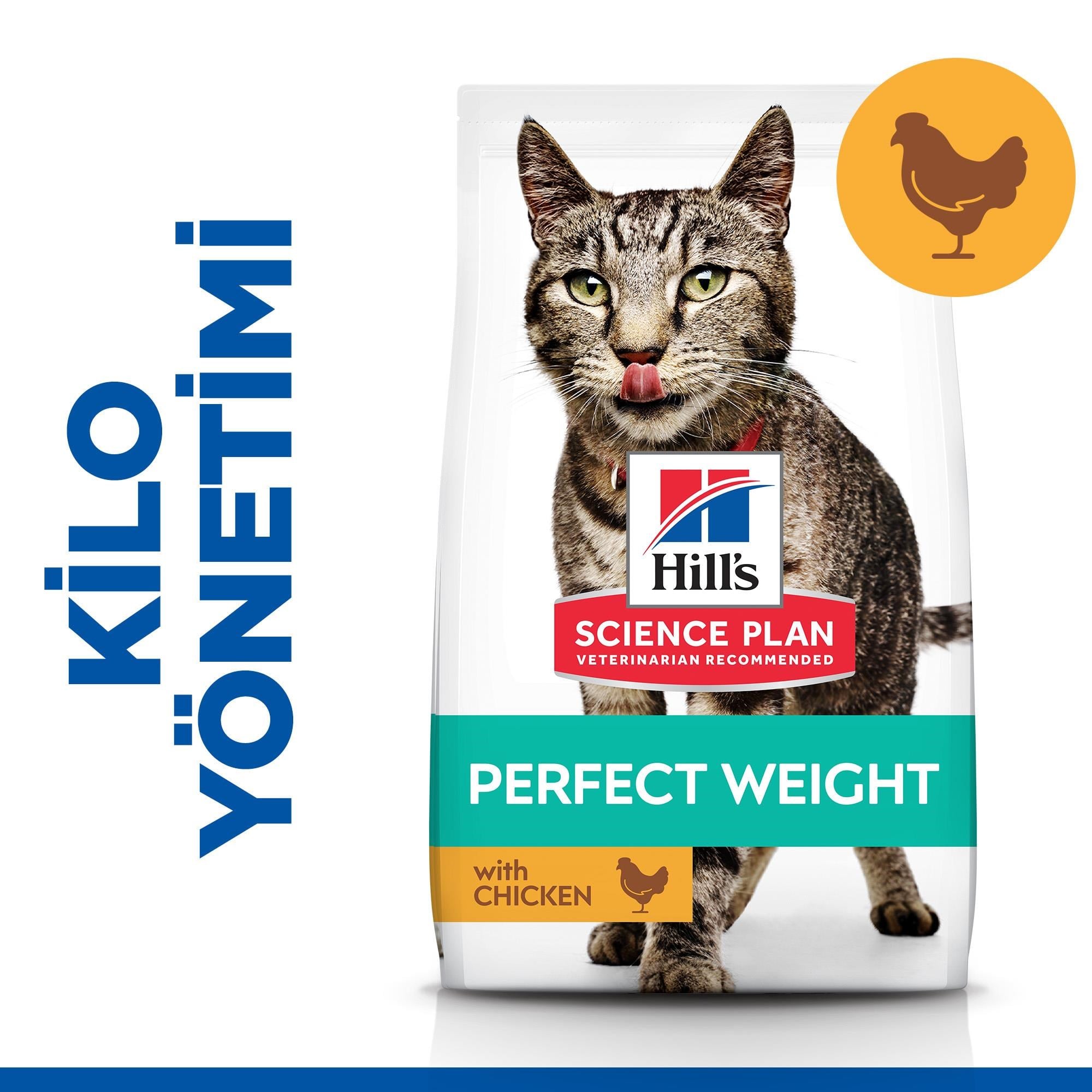 Hill's SCIENCE PLAN Perfect Weight Yetişkin Tavuklu Kedi Maması 2,5 Kg