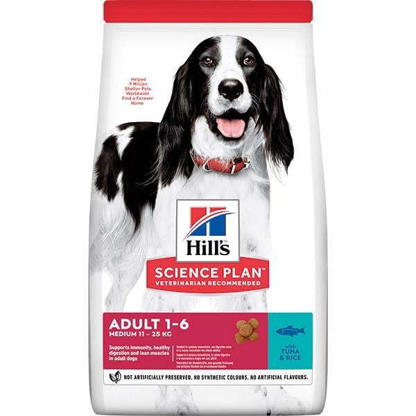 Hill's SCIENCE PLAN Yetişkin Orta Irk Ton Balıklı ve Pirinçli Köpek Maması 2,5 Kg