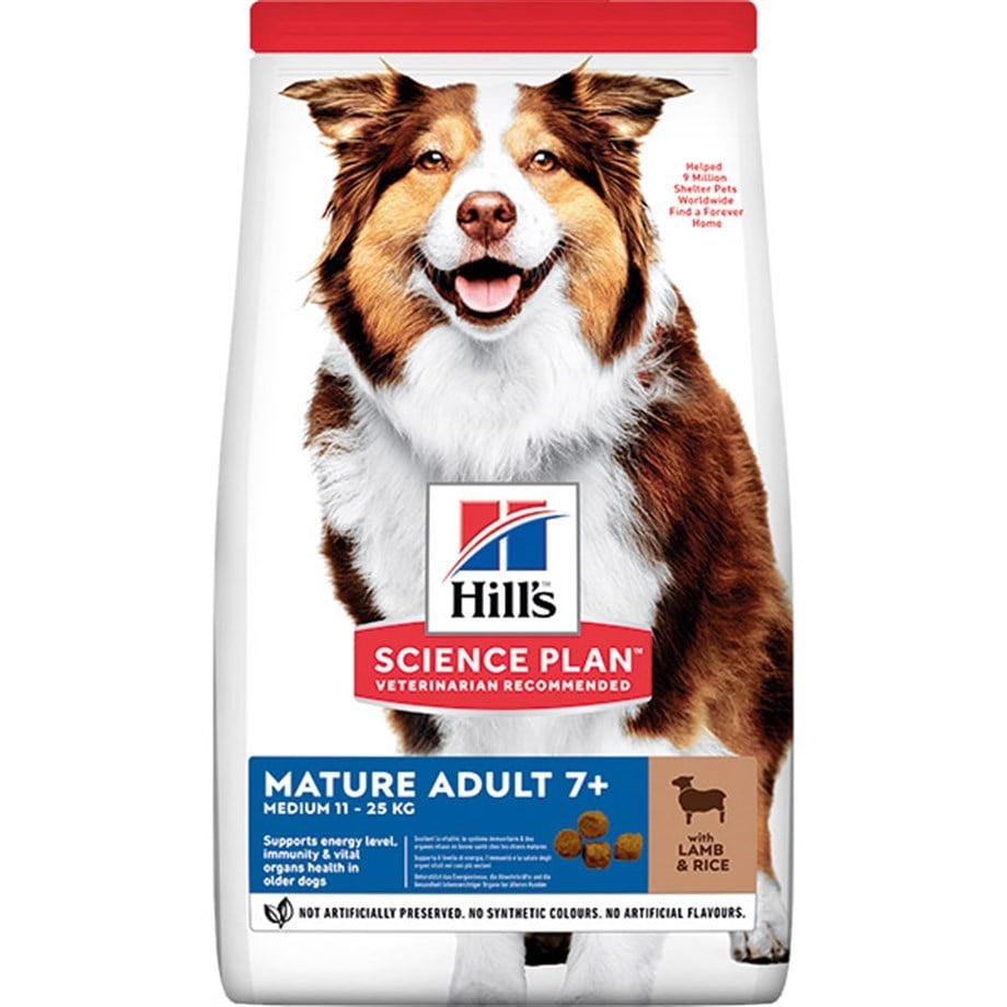Hills SP Mature Adult +7 Kuzu Etli Orta Irk Yaşlı Köpek Maması 2,5 Kg