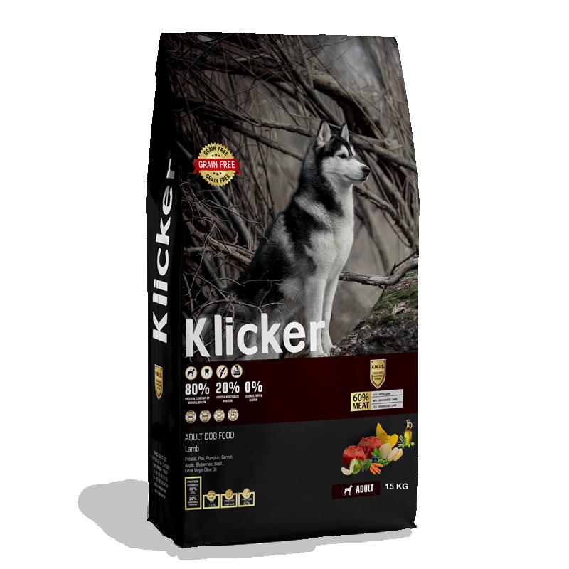 Klicker Tahılsız Kuzu Etli Yetişkin Köpek Maması 12 Kg