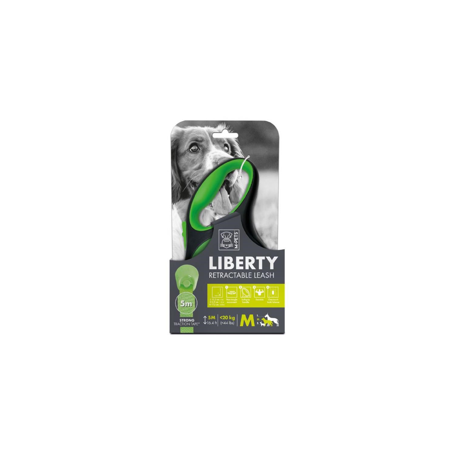M-PETS Liberty Otomatik Gezdirme Şerit 5 Mt Yeşil (M)