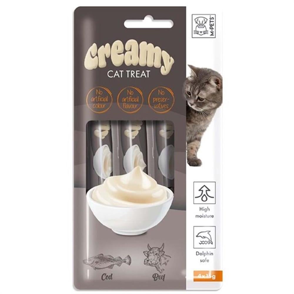M-Pets Morina Balıklı ve Biftekli Sıvı Kedi Ödülü 4x15 gr
