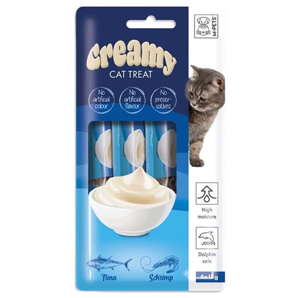 M-Pets Ton Balıklı ve Karidesli Sıvı Kedi Ödülü 4x15 gr