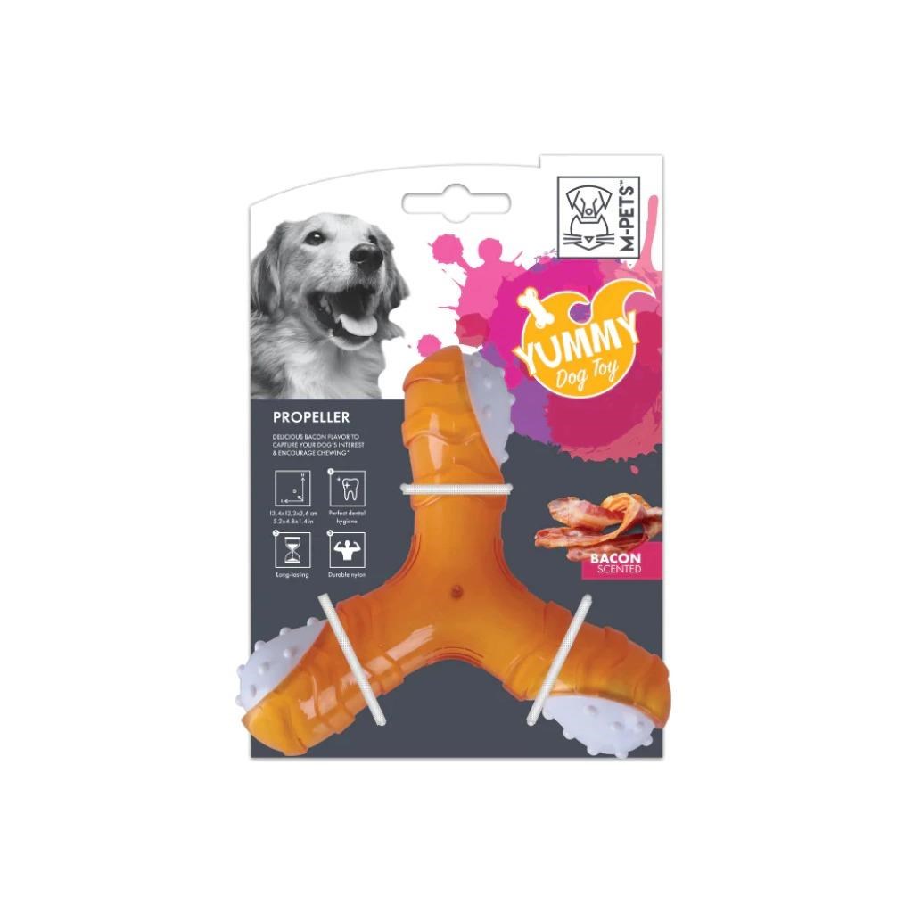 M-Pets Yummy Propeller Et Aromalı Kauçuk Köpek Oyuncağı 13,4x12,2x3,6cm