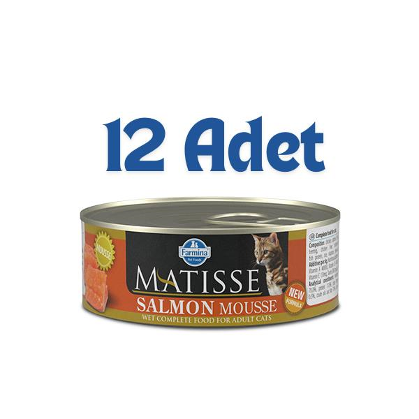 Matisse Mousse Somonlu Yetişkin Konserve Kedi Maması 85 gr (12 Adet)