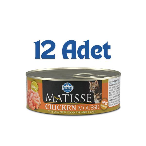 Matisse Mousse Tavuklu Yetişkin Konserve Kedi Maması 85 gr (12 Adet)