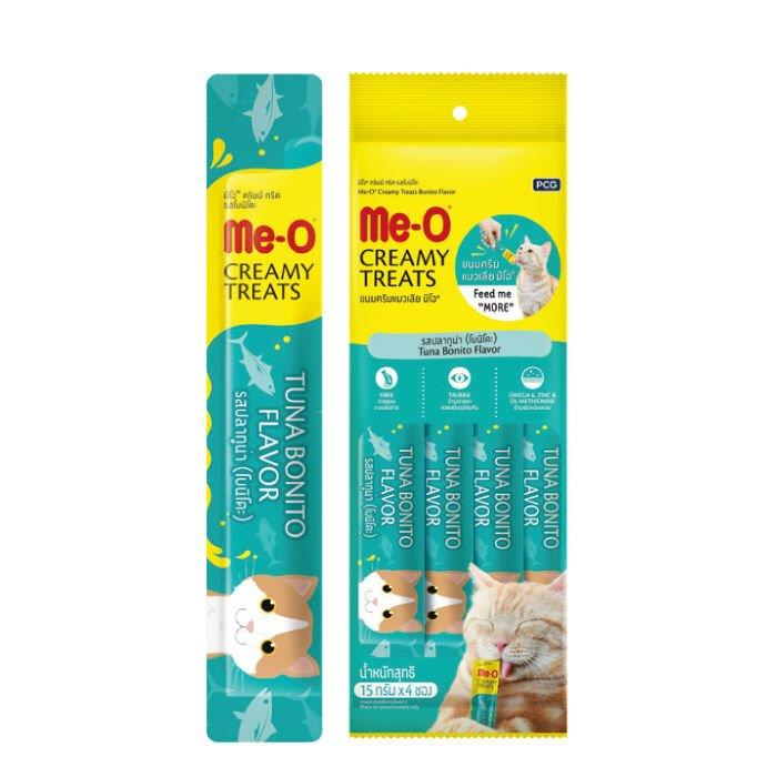 Me-O Creamy Treats Kurutulmuş Ton Balıklı Sıvı Kedi Ödülü 4x15 Gr