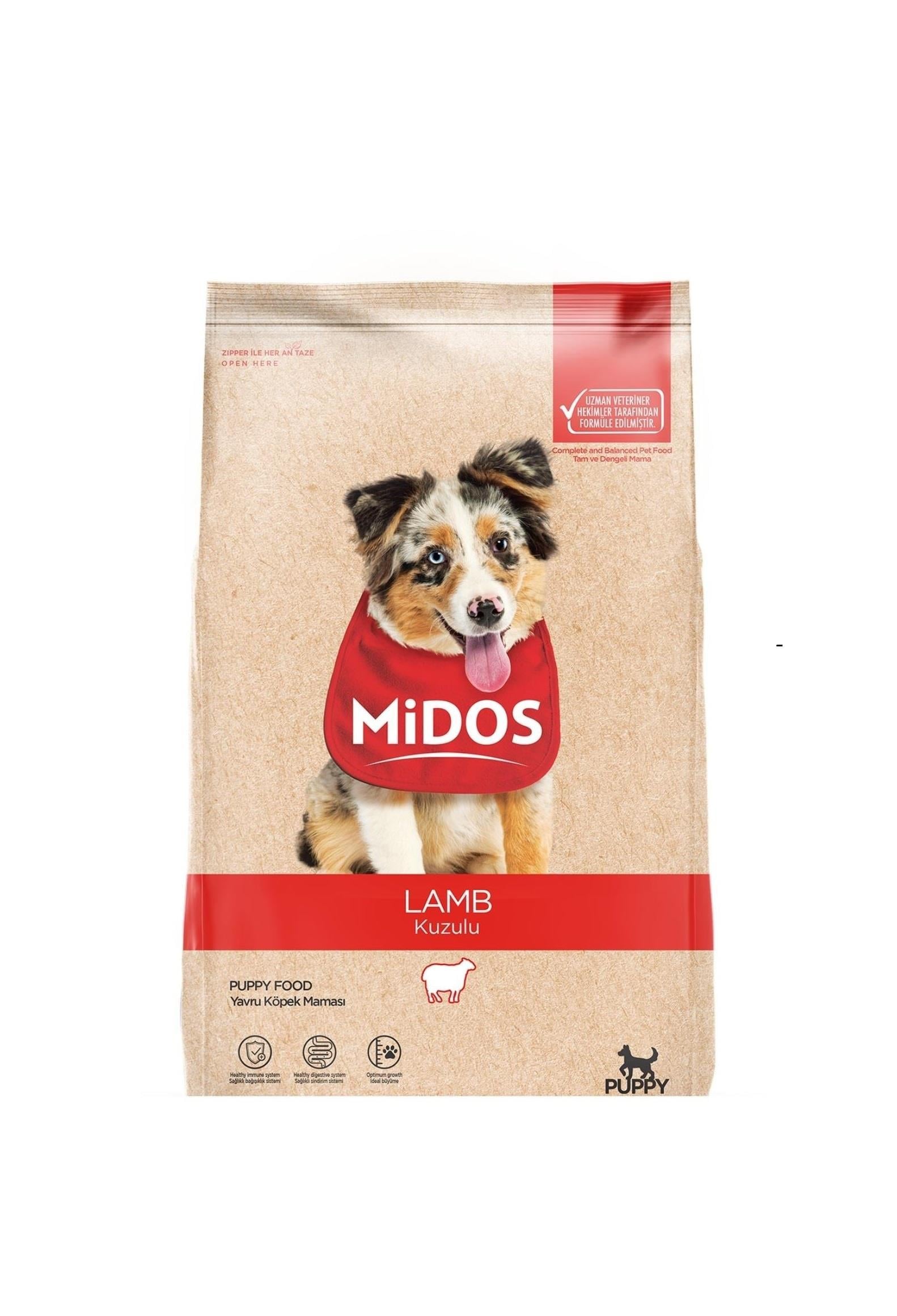 Midos Kuzu Etli ve Pirinçli Yavru Köpek Maması (Sağlıklı Büyüme) 3 Kg
