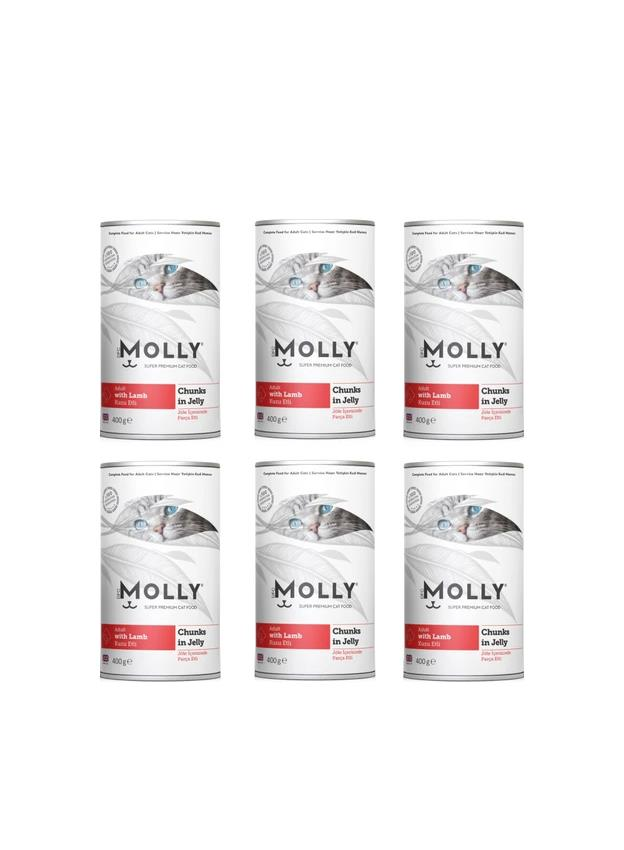 Molly Konserve Yetişkin Kedi Jöleli Kuzulu 400 Gr (6 Adet)