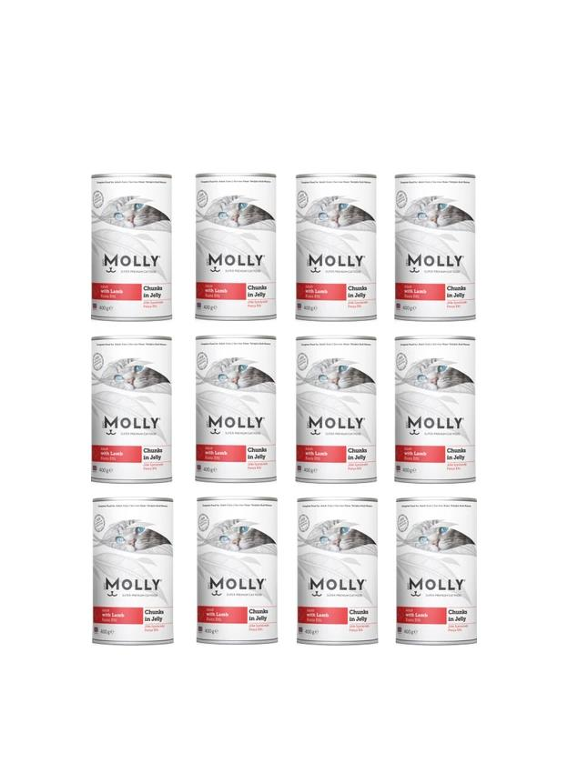 Molly Konserve Yetişkin Kedi Jöleli Kuzulu 400 Gr (12 Adet)