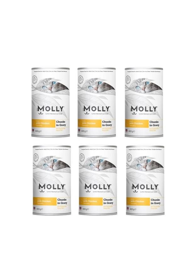 Molly Konserve Yetişkin Kedi Soslu Tavuklu 400 Gr (6 Adet)