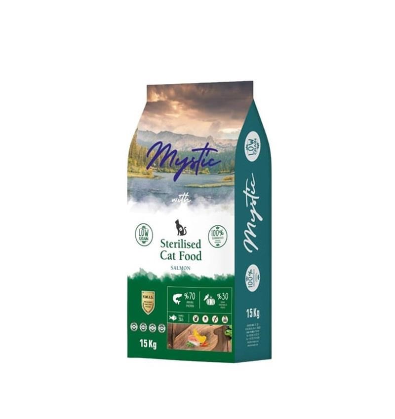 Mystic Somonlu Düşük Tahıllı Kısırlaştırılmış Kedi Maması 15 Kg