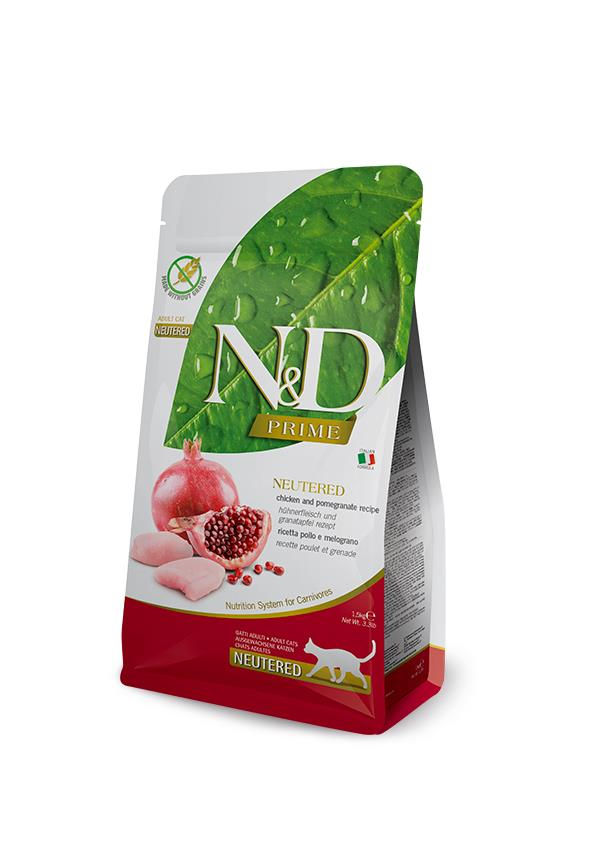 N&D Prime Tavuklu ve Narlı Tahılsız Kısırlaştırılmış Kedi Maması 5 Kg