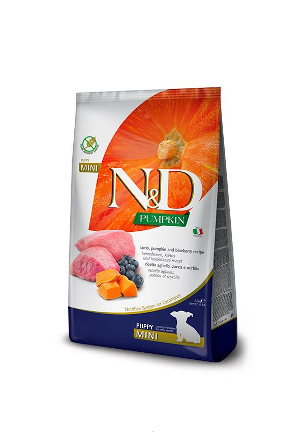 N&D Pumpkin Bal Kabaklı Kuzulu ve Yaban Mersinli Küçük Irk Tahılsız Yavru Köpek Maması 2,5 Kg