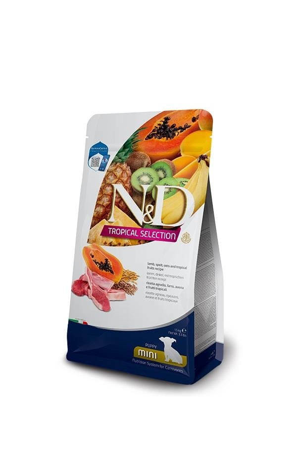 N&D Tropical Selection Kuzu Etli ve Tropikal Meyveli Mini Irk Yavru Köpek Maması 5 Kg