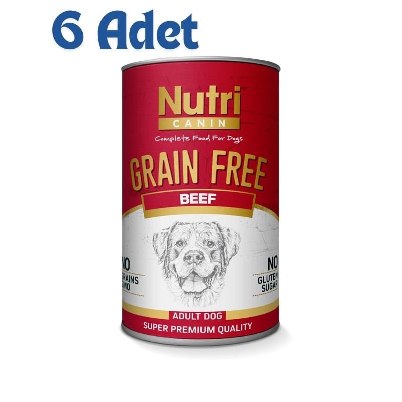 Nutri Canin Biftekli ve Patatesli Tahılsız Köpek Konservesi 400 Gr (6 Adet)
