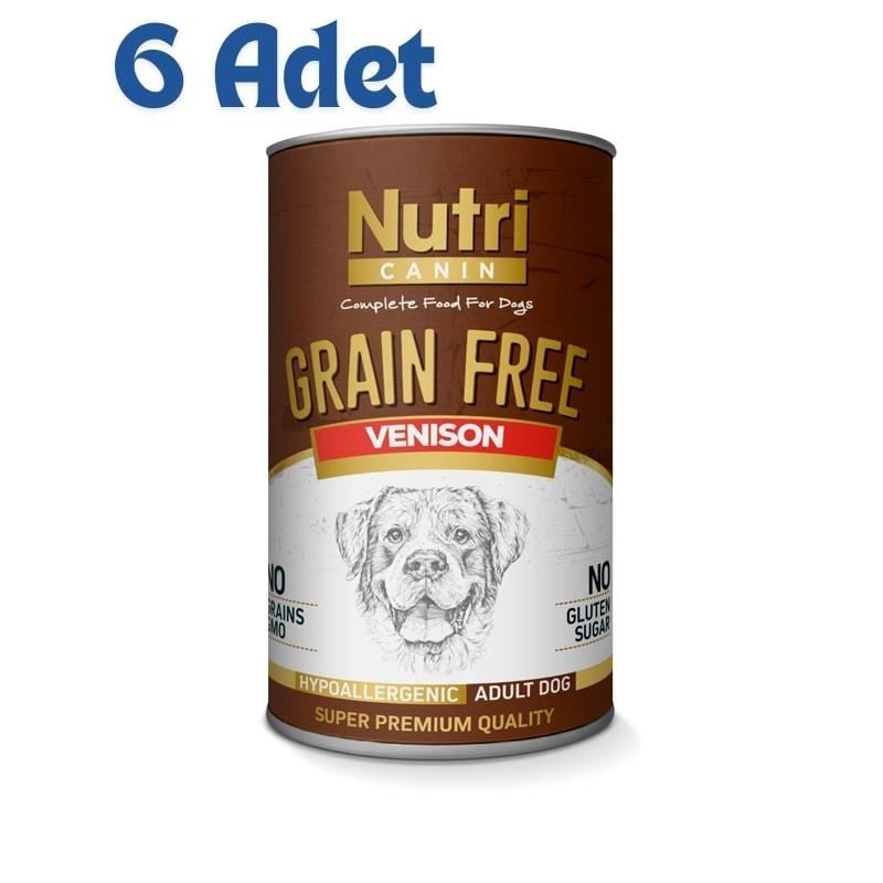 Nutri Canin Geyikli ve Patatesli Tahılsız Köpek Konservesi 400 Gr (6 Adet)