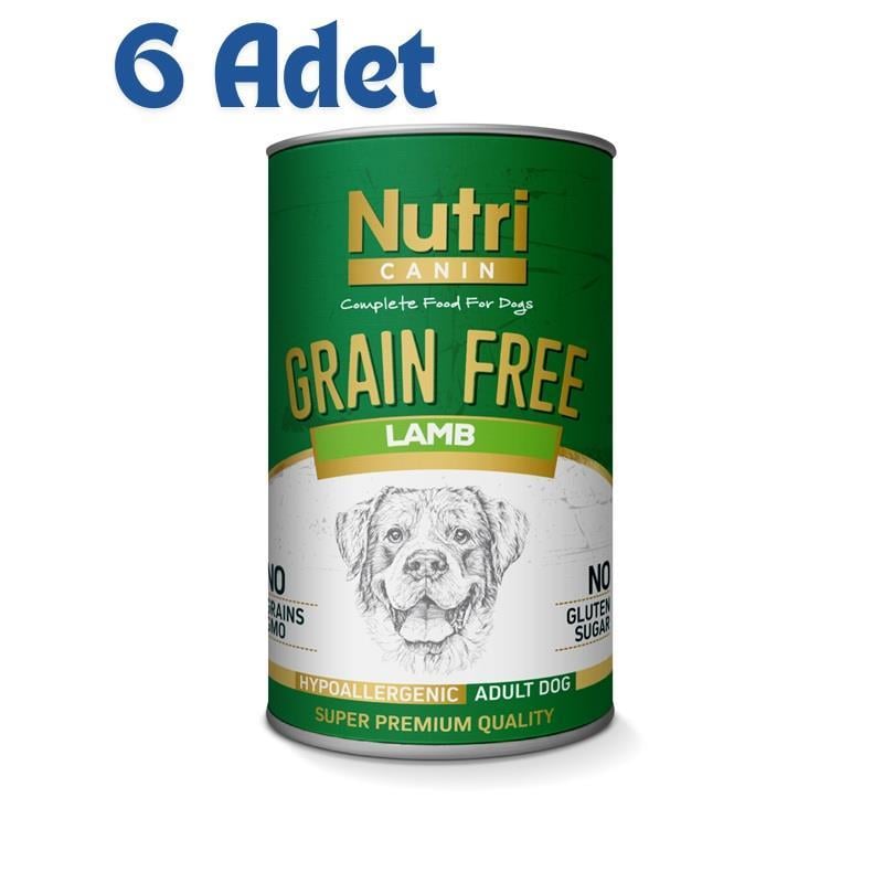 Nutri Canin Kuzulu ve Patatesli Tahılsız Köpek Konservesi 400 Gr (6 Adet)
