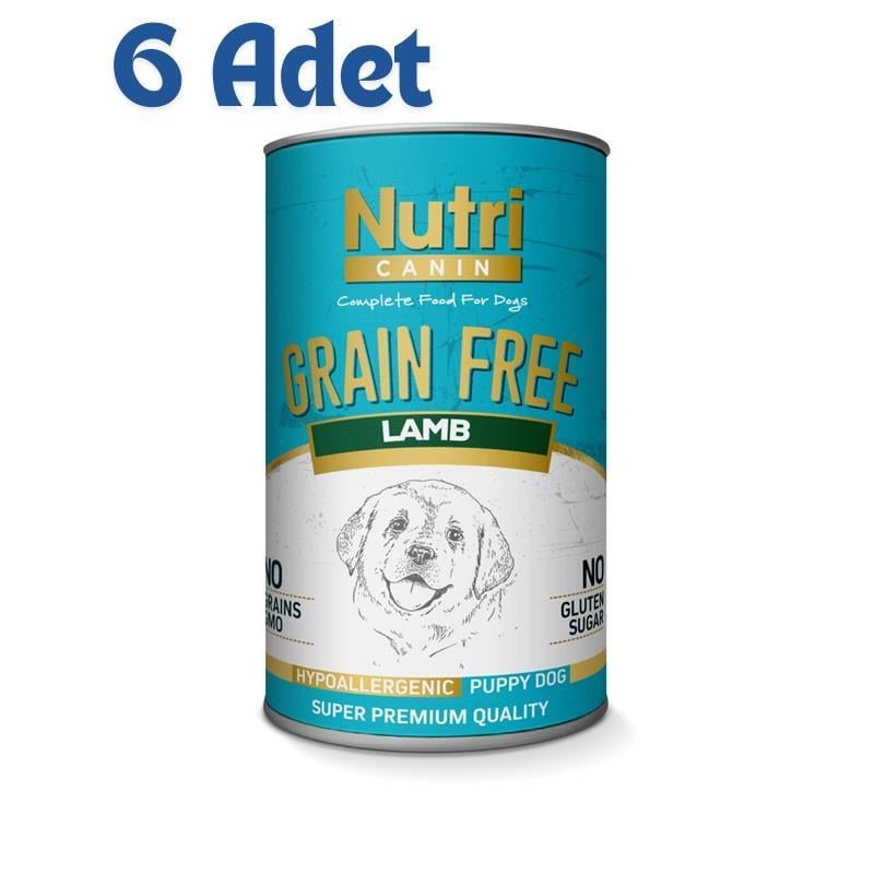 Nutri Canin Kuzulu ve Patatesli Tahılsız Yavru Köpek Konservesi 400 Gr (6 Adet)