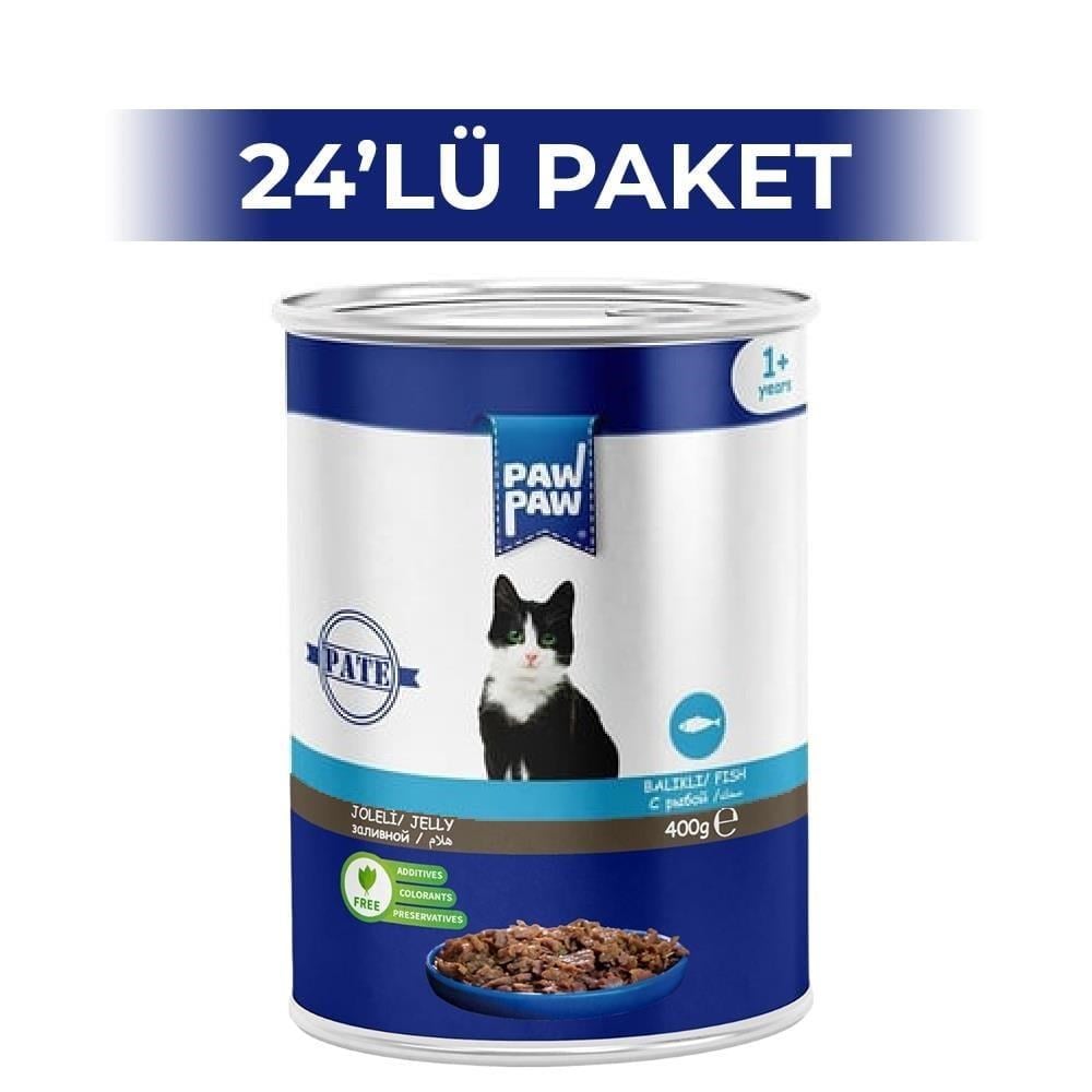 Paw Paw Jelly Balıklı Yetişkin Kedi Konserve Maması 400 Gr 24 Adet