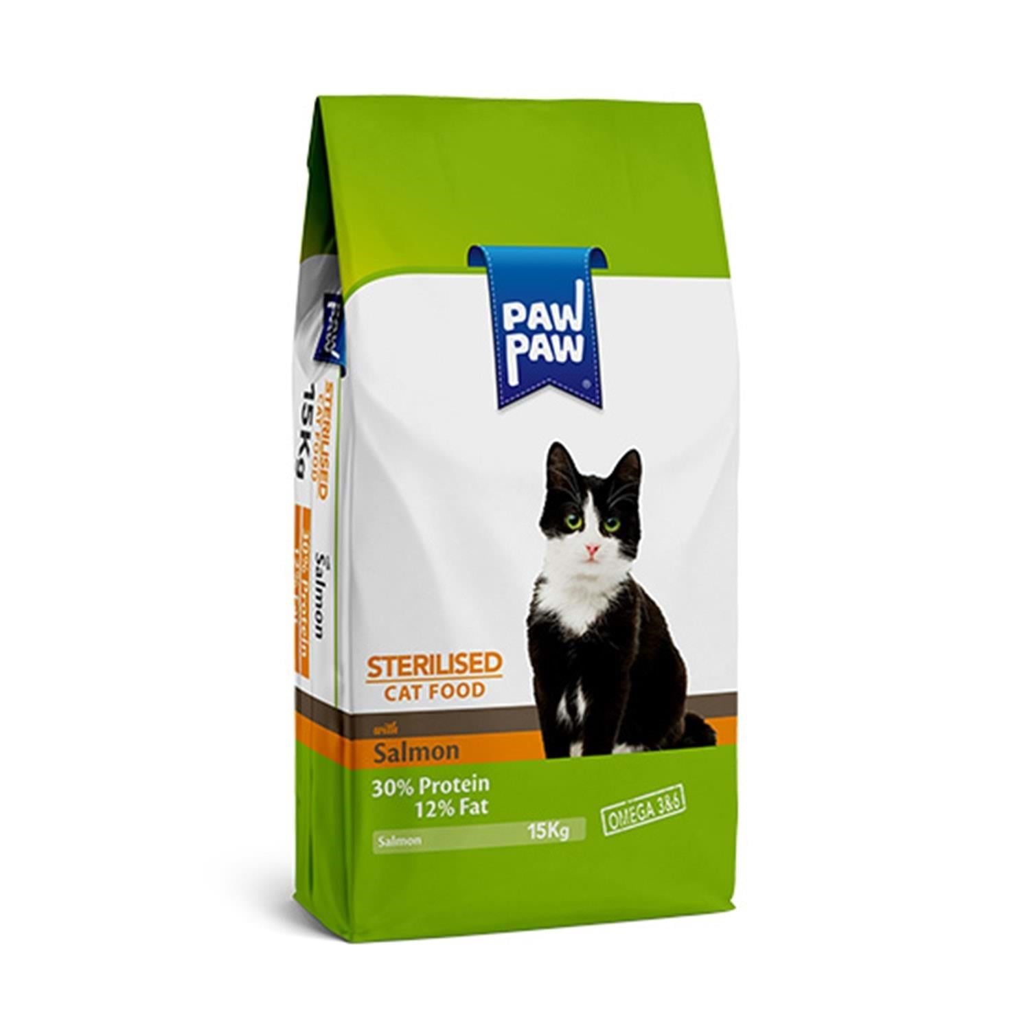 Paw Paw Yetişkin Kedi Maması Steril - Somonlu 15 Kg
