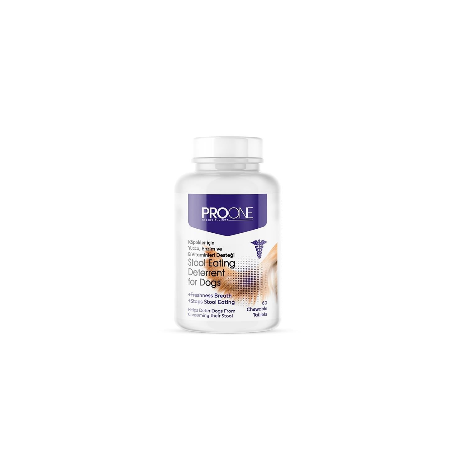 Pro One Köpekler İçin Dışkı Yeme Önleyici Yucca Enzim ve B Vitamini Desteği Tableti (60'lı)