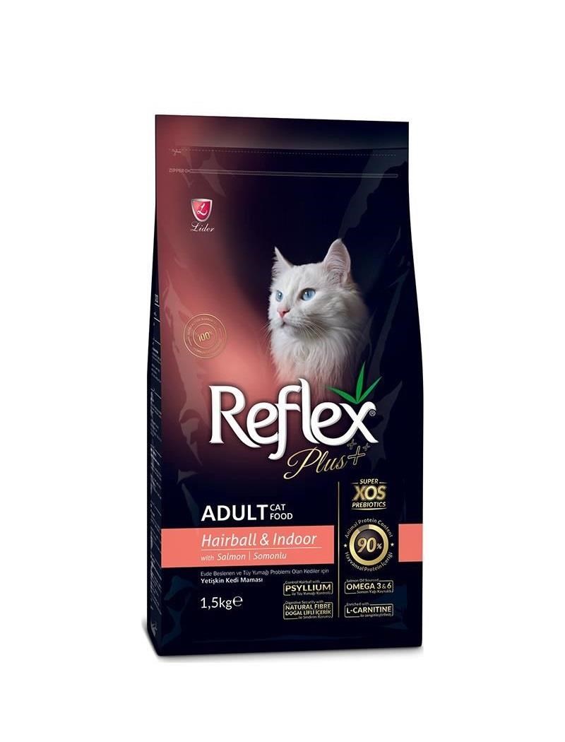 Reflex Plus Hairball&Indoor Somonlu Yetişkin Kedi Maması 1,5 Kg