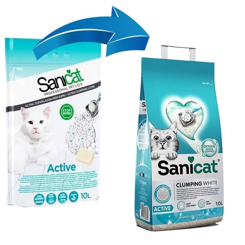 Sanicat Active Marsilya Sabunlu Topaklaşan Kedi Kumu İnce 10 Lt