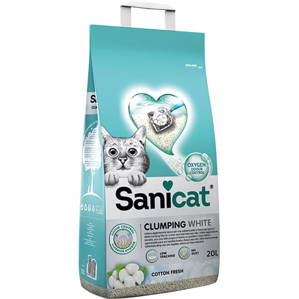 Sanicat Clumping White Cotton Fresh Kedi Kumu 20 Lt