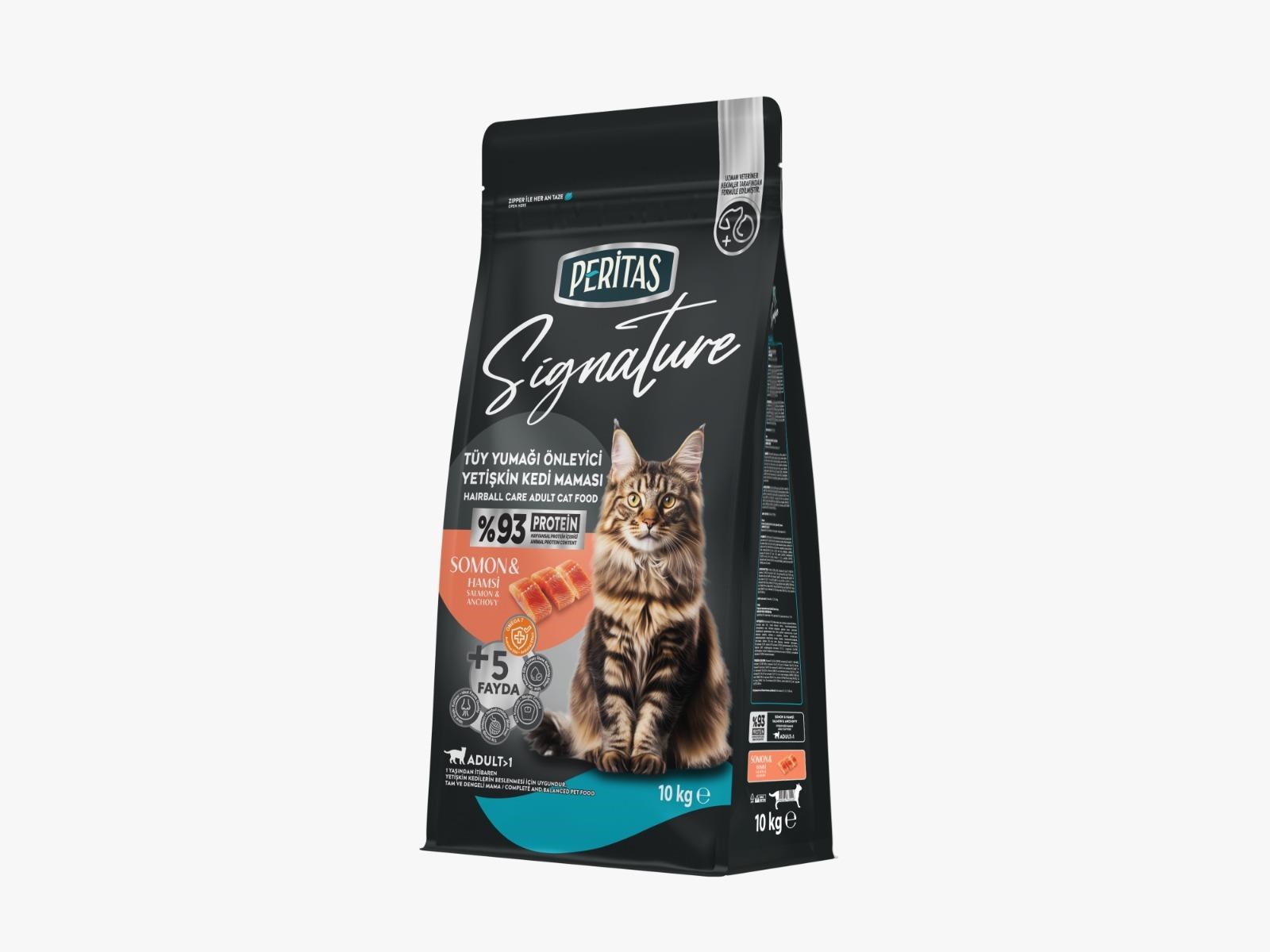 Signature Somonlu Yetişkin Hairball (Tüy Yumağı Önleyici) Kedi Maması 10 Kg