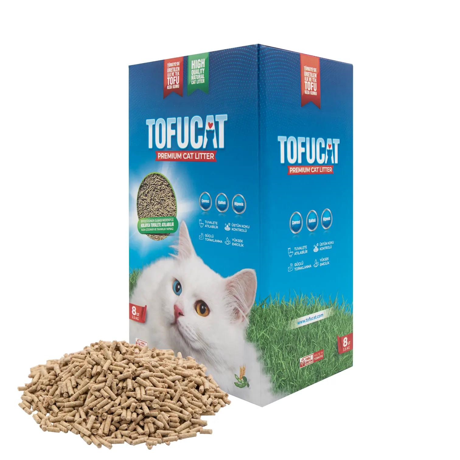TofuCat Tuvalete Atılabilen Koku Hapsedeci Topaklanan Doğal Kedi Kumu 8 Lt