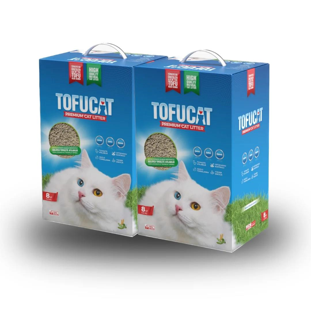 TofuCat Tuvalete Atılabilen Koku Hapsedeci Topaklanan Doğal Kedi Kumu 8 Lt (2 Adet)